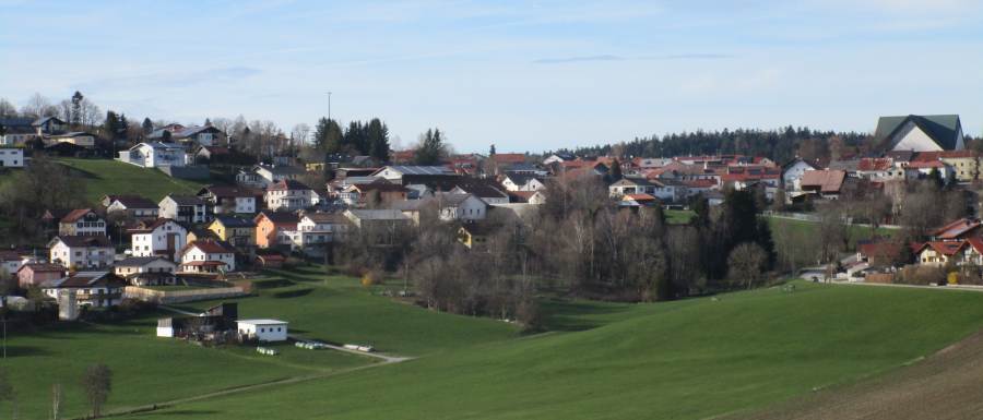 Ansicht Wegscheid von Süden, Bebauungsitutation