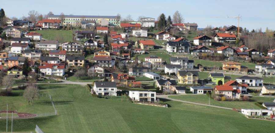 Ansicht Wegscheid von Süden, Bebauungsitutation